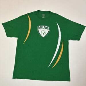 Ireland Soccer Shirt Mens Size Large Green Short Sleeve Crest Logo Tee